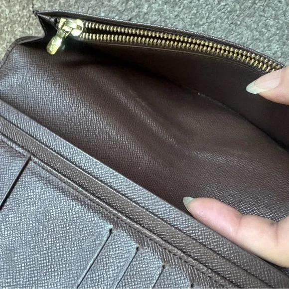 Auth Louis Vuitton Porte Feuille Brazza Damier Ebene long bifold wallet - Picture 10 of 15